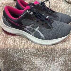 ASICS Women's Charcoal and Fuchsia Athletic Shoes